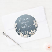 Sticker Rond Mariage floral d'hiver merci (Enveloppe)