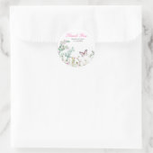 Sticker Rond Mariage floral du papillon vert du printemps (Sac)