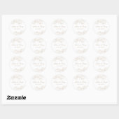 Sticker Rond Mariage floral élégant (Feuille)