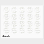 Sticker Rond Mariage floral élégant (Feuille)