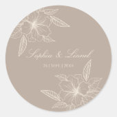 Sticker Rond Mariage floral élégant minimal (Devant)