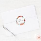 Sticker Rond Mariage floral Ethereal Blush Peach (Enveloppe)
