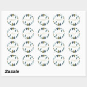Sticker Rond Mariage floral feuille rustique (Feuille)