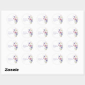Sticker Rond Mariage Floral Fleur sauvage moderne (Feuille)