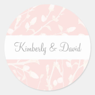 Sticker Rond Mariage floral flush florissant