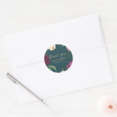 Sticker Rond Mariage Floral Gold & Emerald Green (Enveloppe)