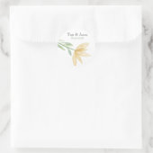 Sticker Rond Mariage Floral Jaune Doré (Sac)