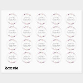 Sticker Rond Mariage Floral Lavender Lilac (Feuille)