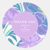 Sticker Rond Mariage floral Lilac et Purple Pastel (Devant)