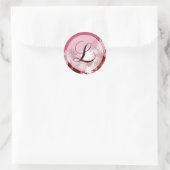 Sticker Rond Mariage floral lunaire Monogramme L Enveloppe Scea (Sac)