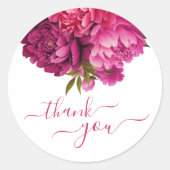 Sticker Rond Mariage floral Magenta Peony (Devant)