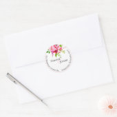 Sticker Rond Mariage Floral Mariage d'adresse de retour (Enveloppe)