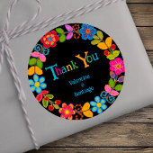 Sticker Rond Mariage floral mexicain moderne