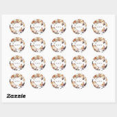 Sticker Rond Mariage floral moderne romantique (Feuille)