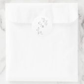 Sticker Rond Mariage floral Monogramme Boho Cherry Blossom (Sac)
