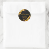 Sticker Rond Mariage Floral Noir Classé (Sac)