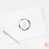 Sticker Rond Mariage floral noir et blanc Peonies d'aquarelle (Enveloppe)