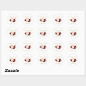 Sticker Rond Mariage Floral Or Bourgogne (Feuille)
