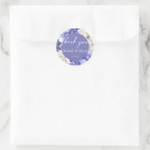 Sticker Rond Mariage Floral Peony Blanc Et Bleu (Sac)