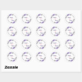 Sticker Rond Mariage floral pourpre (Feuille)