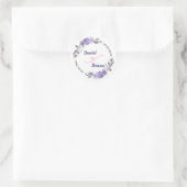 Sticker Rond Mariage floral pourpre (Sac)