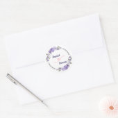 Sticker Rond Mariage floral pourpre (Enveloppe)