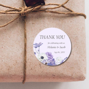 Sticker Rond Mariage floral pourpre