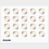 Sticker Rond Mariage Floral rose et or (Feuille)