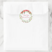 Sticker Rond Mariage floral rose et pêche (Sac)