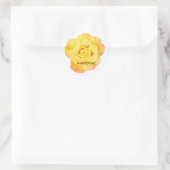 Sticker Rond Mariage floral rose jaune éclaboussure étanche (Sac)