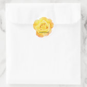 Sticker Rond Mariage floral rose jaune imperméable aux éclabous (Sac)
