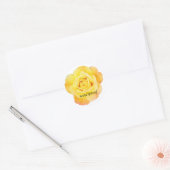 Sticker Rond Mariage floral rose jaune imperméable aux éclabous (Enveloppe)