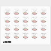 Sticker Rond Mariage floral rose moderne (Feuille)