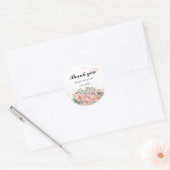 Sticker Rond Mariage floral rose moderne (Enveloppe)