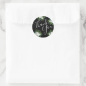 Sticker Rond Mariage floral rose noire et blanche (Sac)
