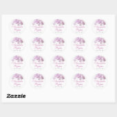 Sticker Rond Mariage floral rose orchidée (Feuille)