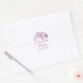 Sticker Rond Mariage floral rose orchidée (Enveloppe)