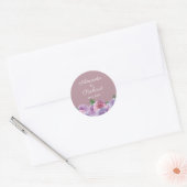 Sticker Rond Mariage floral rose pourpre rose Rose (Enveloppe)