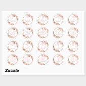 Sticker Rond Mariage Floral rose rose (Feuille)