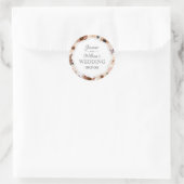 Sticker Rond Mariage floral rustique Boho neutre (Sac)