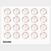 Sticker Rond Mariage Floral Rustique d'Automne (Feuille)