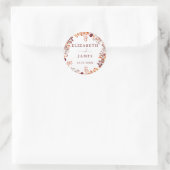 Sticker Rond Mariage Floral Rustique d'Automne (Sac)