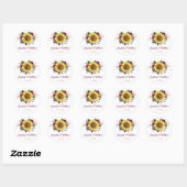 Sticker Rond Mariage floral rustique du tournesol (Feuille)