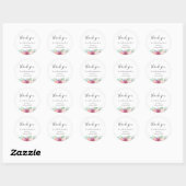 Sticker Rond Mariage floral rustique Favoriser le Merci (Feuille)