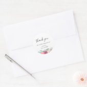 Sticker Rond Mariage floral rustique Favoriser le Merci (Enveloppe)