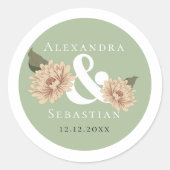 Sticker Rond Mariage floral simple et élégant (Devant)