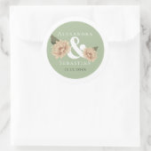 Sticker Rond Mariage floral simple et élégant (Sac)