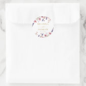 Sticker Rond Mariage Floral spécifique au client (Sac)