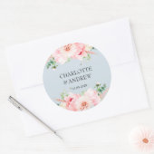 Sticker Rond mariage floral spécifique au client (Enveloppe)