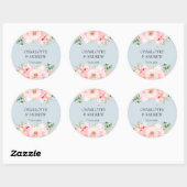 Sticker Rond mariage floral spécifique au client (Feuille)